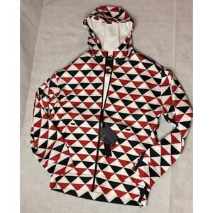Prada Jersey Triangol Geometric Print Hoodie SZ S Brand New
